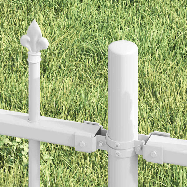 vidaXL Gartenzaun Wei&szlig; 240 x 140 cm Pulverbeschichteter Stahl
