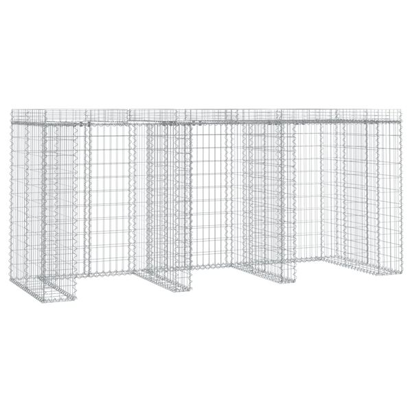 vidaXL Gabionen-M&uuml;lltonnenbox 270x91x120 cm Verzinktes Eisen