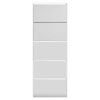vidaXL Schuhschrank mit 5 F&auml;chern Spiegel Wei&szlig; 63&times;17&times;169,5 cm