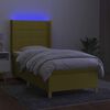 vidaXL Boxspringbett mit Matratze & LED Gr&uuml;n 90x200 cm Stoff