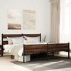 vidaXL Metallbett ohne Matratze Braun Eichen-Optik 183x213 cm
