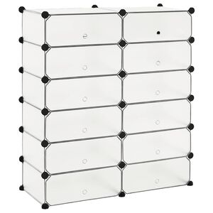 vidaXL Schuh-Organizer Zusammenklappbar mit 12 F&auml;chern Wei&szlig;