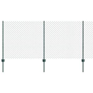 vidaXL Maschendrahtzaun mit Pfosten 25 x 1 m PVC-beschichteter Stahl