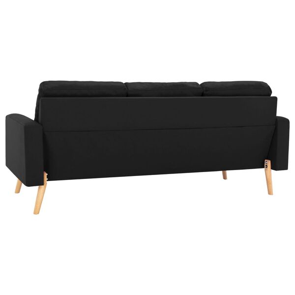 vidaXL 2-tlg. Sofagarnitur Stoff Schwarz