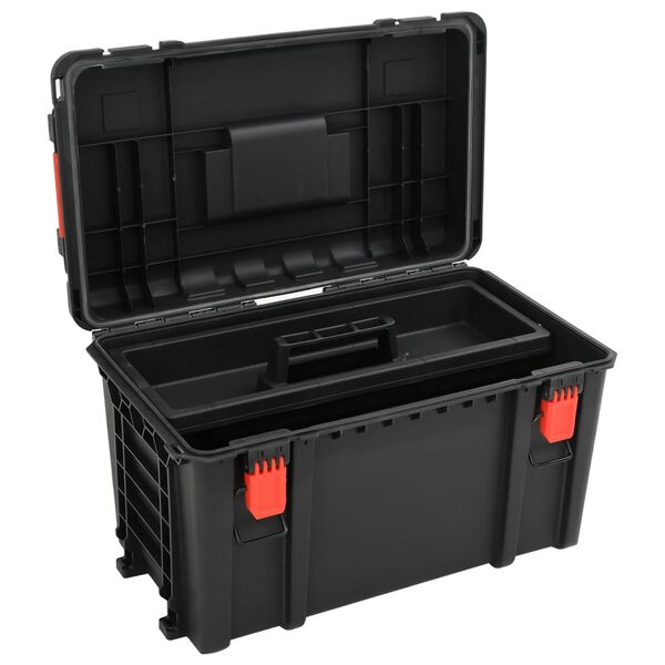 vidaXL Koffer f&uuml;r Flugreise Tragbar Schwarz 57x35x32,5 cm PP