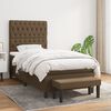 vidaXL Boxspringbett mit Matratze Dunkelbraun 90x200 cm Stoff