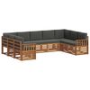 vidaXL Ecksofa Set 9 pcs Natur und Anthrazit Massivholz Akazie