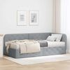 vidaXL Eckbettgestell mit Matratze Hellgrau 100 x 200 cm Stoff