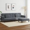 vidaXL Schlafsofa 2-Sitzer mit Fu&szlig;hocker Dunkelgrau Samt
