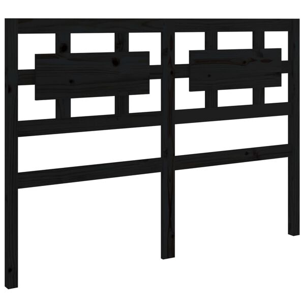 vidaXL Kopfteil Schwarz 125,5x4x100 cm Massivholz Kiefer