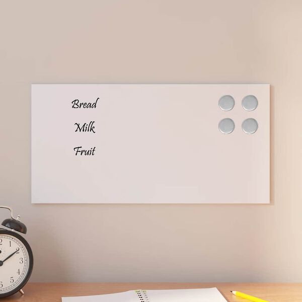 vidaXL Magnettafel Wandmontage Wei&szlig; 40x20 cm Hartglas