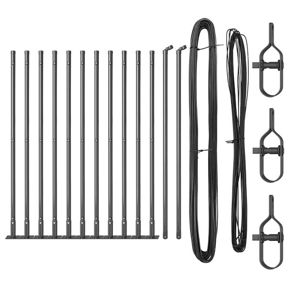 vidaXL Zaunpfosten 13 pcs Grau Stahl
