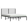 vidaXL Bettgestell mit Kopfteil Metall Schwarz 120x190 cm