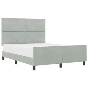 vidaXL Boxspringbett mit Kopfteil Hellgrau 160 x 200 cm Samt