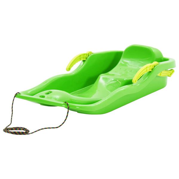 vidaXL Schlitten mit Bremsen Gr&uuml;n 87x40x18 cm Polypropylen