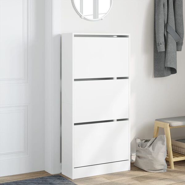 vidaXL Schuhschrank Wei&szlig; 60x21x125,5 cm Holzwerkstoff