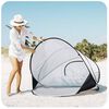 DERYAN Pop-up Strandmuschel XXL 155x133x95 cm Silbern