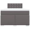 vidaXL Boxspringbett mit Matratze Grau 120x190 cm Kunstleder