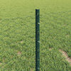 vidaXL Zaun mit Pfosten Gr&uuml;n 0,4 x 50 m Stahl und PVC