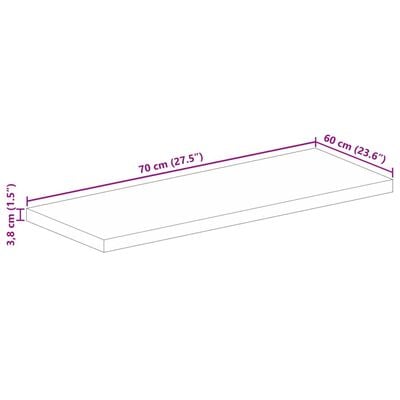 vidaXL Tischplatte 70x60x3,8 cm Rechteckig Massivholz Akazie