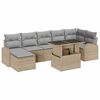 vidaXL Gartensofa-set mit Kissen mit Speicher 8 pcs Beige Poly Rattan
