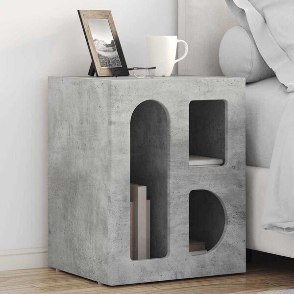 vidaXL Nachttisch Beton Grau 40 x 35 x 50 cm Holzwerkstoff