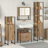 vidaXL Badezimmerm&ouml;bel Set mit Regal 4 pcs Artisan-Eiche Holzwerkstoff