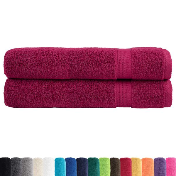 vidaXL Premium Handt&uuml;cher SOLUND 2 Stk. Bordeaux 100x200 cm 600 g/m&sup2;