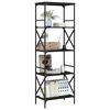 vidaXL B&uuml;cherregal 5 B&ouml;den Schwarz 59x35x171 cm Holzwerkstoff
