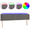 vidaXL LED Kopfteil Grau 203x16x78/88 cm Kunstleder