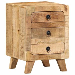 vidaXL Nachttisch 37x32x50 cm Raues Massivholz Mango