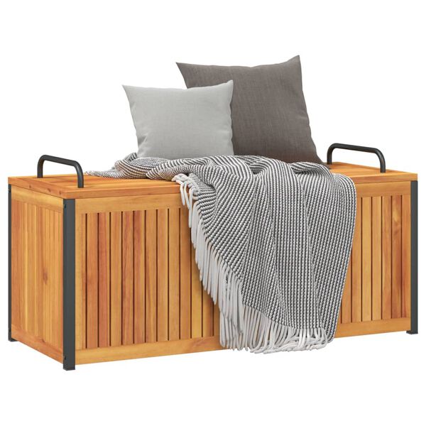 vidaXL Gartenbox 110x45x42/53 cm Massivholz Akazie und Stahl