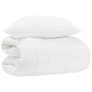 vidaXL Duvet- und Kopfkissen-Set 2 stk. Wei&szlig; Bambusfaser