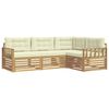 vidaXL Outdoor-Sofagarnitur 5 Stk. Wei&szlig; und Creme Polyester
