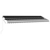 vidaXL Markise Manuell Einziehbar mit LED 500x350 cm Anthrazit