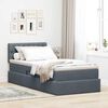 vidaXL Aufbewahrungsbett mit Matratze Dunkelgrau 90 x 190 cm Samt