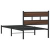vidaXL Bettgestell ohne Matratze mit Kopfteil Braun Eiche 100x200 cm