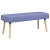 vidaXL Kanalgepolsterte Bank Jeans blau 110 x 40 x 46 cm Stoff