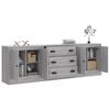 vidaXL Sideboards 3 Stk. Grau Sonoma Holzwerkstoff