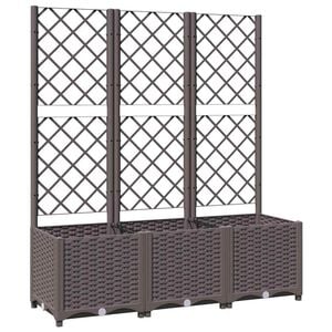 vidaXL Garten-Pflanzgef&auml;&szlig; mit Spalier Braun 120 x 40 x 136 cm PP