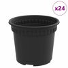 vidaXL Runder Blumentopf 24 pcs Schwarz &Oslash; 12,5 x 10 cm Kunststoff