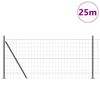 vidaXL Zaun mit Pfosten Grau 1 x 25 m Stahl und PVC