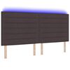 vidaXL LED Kopfteil mit LED-Lichtleisten Dunkelbraun 200 cm Polyester