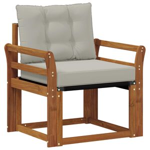 vidaXL Outdoor-Sofa Massivholz Akazie Nat&uuml;rlich und Hellgrau