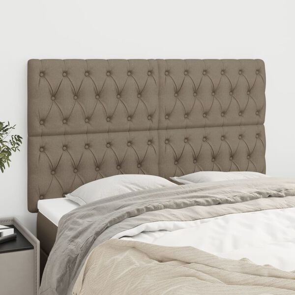 vidaXL Kopfteil Taupe 160x7x118/128 cm Stoff