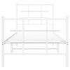 vidaXL Bettgestell mit Kopf- und Fu&szlig;teil Metall Wei&szlig; 75x190 cm