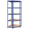 vidaXL Eckregal mit 5 B&ouml;den Blau Stahl & Holzwerkstoff