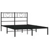 vidaXL Bettgestell mit Kopfteil Metall Schwarz 160x200 cm