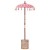 vidaXL Balinesischer Sonnenschirm mit Sockel Rosa 95 x 95 x 260 cm