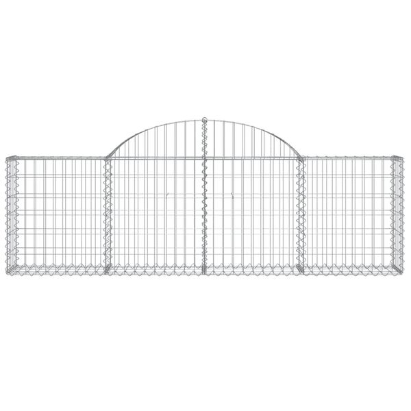 vidaXL Gabionen mit Hochbogen 25 Stk. 200x30x60/80 cm Verzinktes Eisen